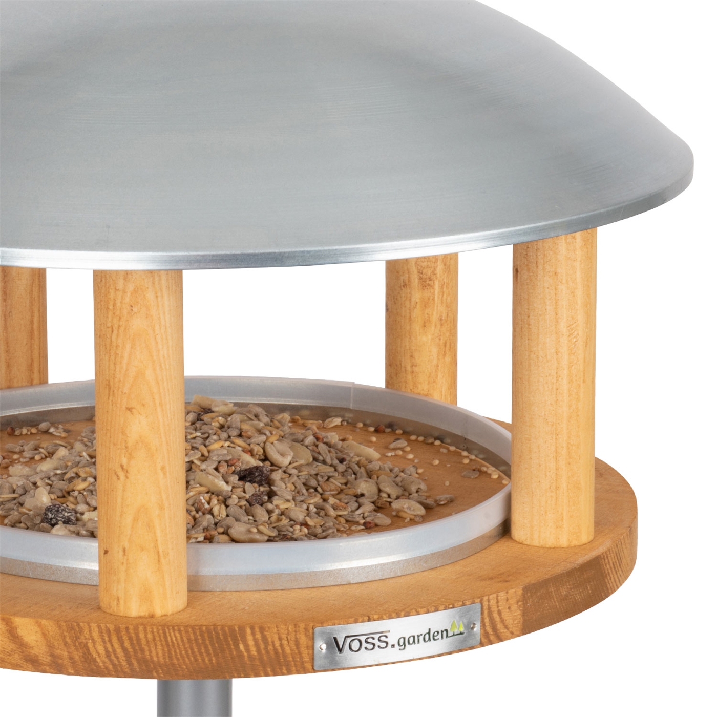 B-Ware: VOSS.garden Vogelhaus "Kolding" - aus Holz mit Metalldach, inkl. Ständer