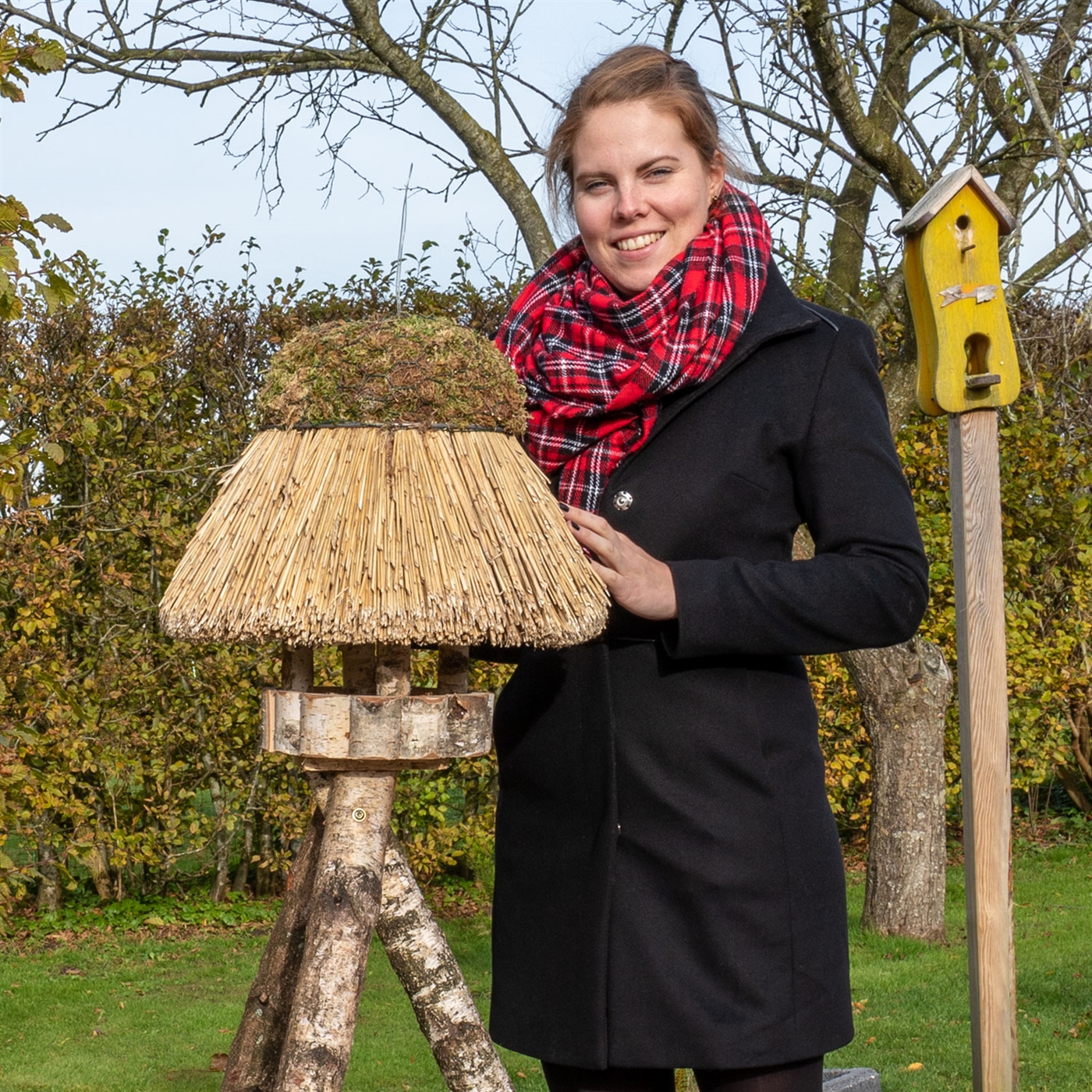 B-Ware: VOSS.garden Vogelhäuschen "Amrum" mit Reetdach - rund, Ø 45cm