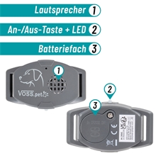 VOSS.pet Anti-Bell Halsband „AB Sonic“, Ultraschall-Halsband zur Abgewöhnung des Bellens bei Hunden