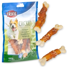 Trixie PREMIO Chickies, Hundeleckerli mit Hühnerbrust, Snackknochen, 100g