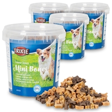 4x Trixie Trainer Snack Mini Bones für Hunde mit Rind, Lamm und Geflügel, 500g