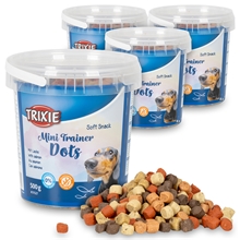 4x Trixie Trainer Snack Mini Dots für Hunde mit Lachs, 500g