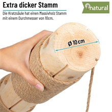 VOSS.pet Echtholz Kratzbaum "Stacy" - Kratzsäule Premium Naturholz Kiefer, 72cm