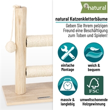 B-Ware: VOSS.pet Echtholz Kratzbaum "Morea" - Premium Kratzsäule, Naturholz vom Tanoak Baum, 43cm