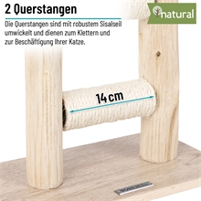 VOSS.pet Echtholz Kratzbaum "Morea" - Premium Kratzsäule, Naturholz vom Tanoak Baum, 43cm