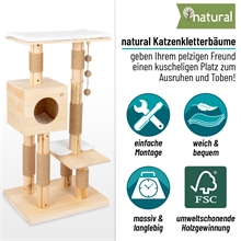 VOSS.pet Kratzbaum "Momme" - Premium Massivholz Katzenkratzbaum mit Plattform
