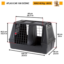 ATLAS CAR 100 SCENIC, Transportbox für Hunde, 100x60x66cm, bis 40kg