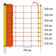 B-Ware 50m Elektrozaun-Netz, Schafzaun, 90cm, 1 Spitze, orange Litze