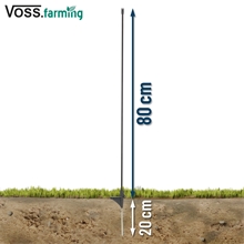 VOSS.farming Oval-Fiberglaspfahl, Ersatzpfahl, 80cm, schwarz