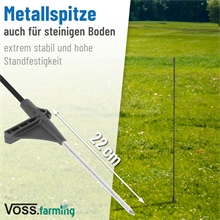 VOSS.farming Oval-Fiberglaspfahl, Ersatzpfahl, 90cm, schwarz
