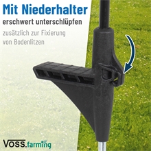 5x VOSS.farming Oval-Fiberglaspfahl, Ersatzpfahl, 90cm, schwarz