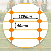 50m VOSS.farming "PowerOFF" Classic Begrenzungszaun, Höhe 120cm - 120x40mm, orange