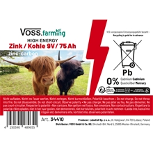 VOSS.farming "ZINK KOHLE 75Ah" - 9V Weidezaunbatterie, mittel