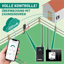 VOSS.farming Weidzaun-Überwachung per Smartphone - Set für 3 Zäune: FM 20 WiFi + 3x Sensor