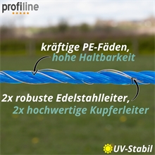 VOSS.farming Weidezaunlitze Wildabwehr 400m, 2x0,25 Kupfer+2x0,25 Niro, blau