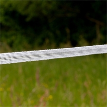 5x Weidezaunband "CLASSIC" 200m, 10mm, 4x0,16 Niro, weiß (inkl. 5 Verbinder & Warnschild)