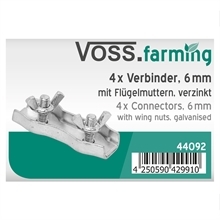 4x VOSS.farming Duplex-Verbinder 6 mm, mit Flügelmutter (verzinkt)