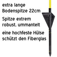 B-Ware: 10x Fiberglaspfähle, 112cm, oval, extra lange Spitze