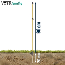 10x VOSS.farming Oval-Fiberglaspfähle, 110cm, Metallspitze