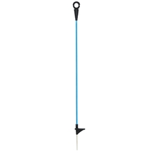 10x Oval-Fiberglaspfahl "Premium BLUE" inkl. Kopfisolator mit Öse, 110cm, 1 Spitze, blau