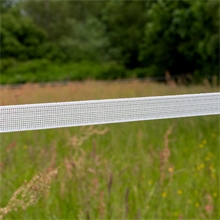 5x VOSS.farming Weidezaunband 200 m, 20 mm, 5x0,16 Niro, weiß (inkl. 5 Verbinder & Warnschild)