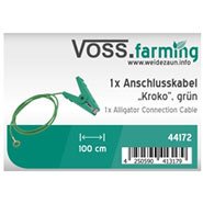 VOSS.farming Zaunanschlußkabel mit Krokodilklemme, 100cm, grün, M8 Öse