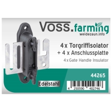 VOSS.farming Set - 4x Band-Torgriffisolatoren + 4x Edelstahl-Anschlußplatten