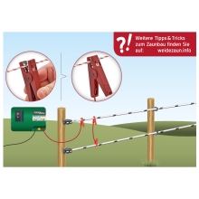 VOSS.farming Zaunverbindungskabel mit 2 robusten Krokoklemmen, 60cm, rot