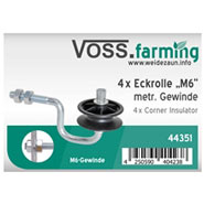 4x VOSS.farming Eckrolle auf Stütze, M6 Gewinde, drehbar