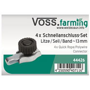 4x VOSS.farming Elektrozaun Seil-  Litze-  Band- Schnellanschluss Set