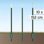 10x VOSS.farming Metallpfahl T-Pfosten Festzaunsystem 152cm