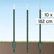 10x VOSS.farming Metallpfahl T-Pfosten Festzaunsystem 182cm