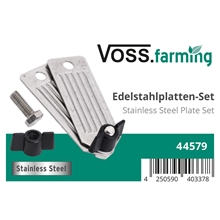 VOSS.farming Elektrozaun Edelstahlplatten-Set, komplett mit Schrauben und Flügelmuttern