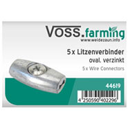5x VOSS.farming Elektrozaun Litzenverbinder, oval, verzinkt