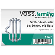 5x VOSS.farming Elektrozaun Band-Verbinder bis 20mm (mit Nase)