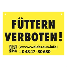 5x Warnschilder "FÜTTERN VERBOTEN"