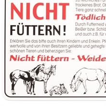 Warnschild Pferdeweide - "Bitte nicht füttern!" 30x20cm