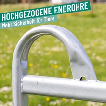 Nahaufnahme eines verzinkten ovalen Stahlrohrs, 1,5 mm dick, hochwertig verzinkt