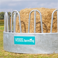 VOSS.farming Rundballenraufe, Heuraufe, Rundraufe mit 12 Fressplätzen und Palisadenfressgitter