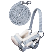 HKM Halfter & Strick für Hobby Horse, Set für Kinder, Zubehör für Steckenpferd, grau
