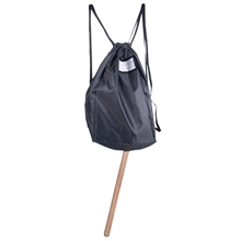 HKM Transportbeutel für Hobby Horse, Rucksack für Steckenpferd, mit Namensetikett, grau
