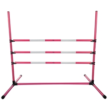 HKM Sprung-Set Hobby Horsing für Kinder, Kunststoff Hindernis, mit Transporttasche, pink