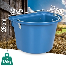 Transportkrippe, Futtertrog zum Einhängen, Turnier-Futterkrippe mit Tragegriff, royalblau