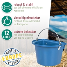 Transportkrippe, Futtertrog zum Einhängen, Turnier-Futterkrippe mit Tragegriff, royalblau