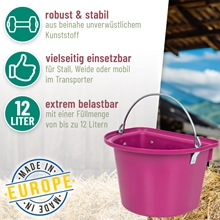 Transportkrippe, Futtertrog zum Einhängen, Turnier-Futterkrippe mit Tragegriff, pink