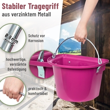 Transportkrippe, Futtertrog zum Einhängen, Turnier-Futterkrippe mit Tragegriff, pink