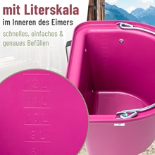 Transportkrippe, Futtertrog zum Einhängen, Turnier-Futterkrippe mit Tragegriff, pink