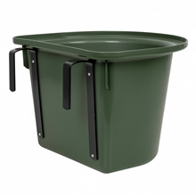 Transportkrippe 12 Liter, Futtertrog zum Einhängen, Turnier-Futterkrippe ohne Tragegriff, grün