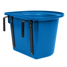 Transportkrippe 12 Liter, Futtertrog zum Einhängen, Turnier-Futterkrippe ohne Tragegriff, blau