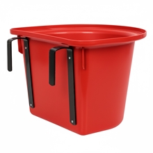 Transportkrippe 12 Liter, Futtertrog zum Einhängen, Turnier-Futterkrippe ohne Tragegriff, rot